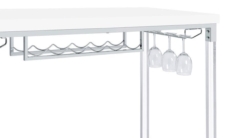 Norcrest - Acrylic Leg Bar Table - White High Gloss