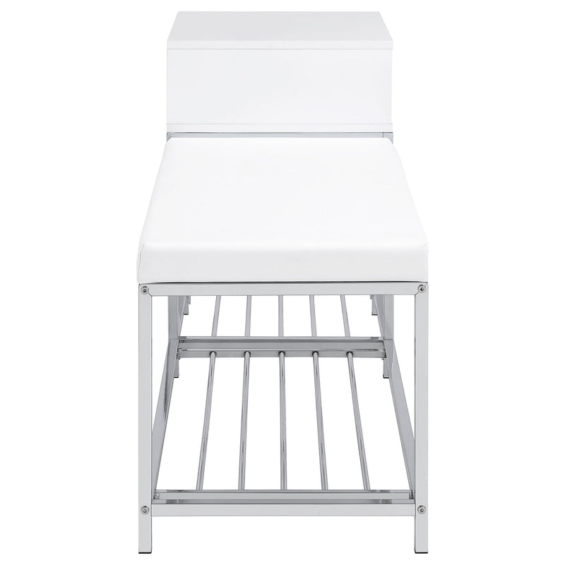 Yesler - 1 Drawer Storage Bench - Glossy White