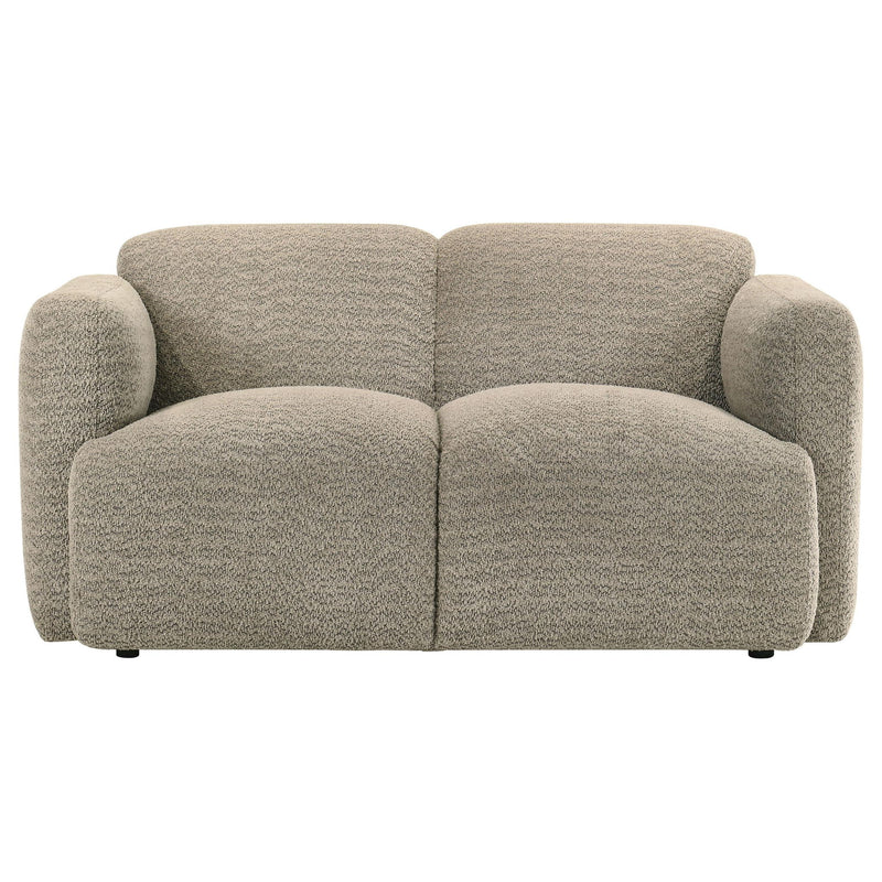 Dorset 3-piece Upholstered Round Track Arm Sofa Set Brown