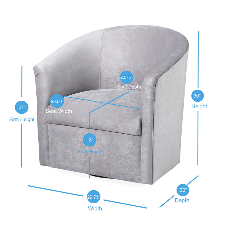 Eden - Swivel Chair With Upholstery And Hardwood Frame