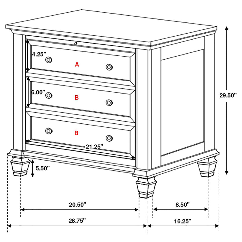 Dennis - 4 Piece Eastern King Bedroom Set - Cream White