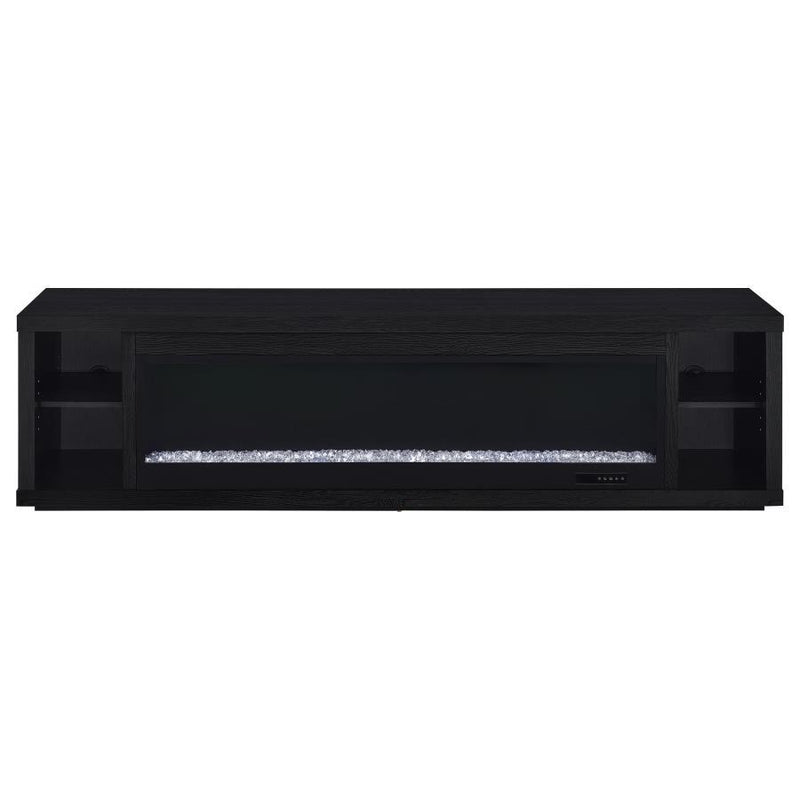 Deiter - 79" TV Stand Fireplace Media Console - Black