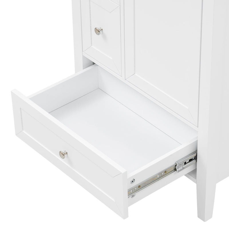 Modern Bathroom Vanity With Sink, Soft Close Drawers & Door, Storage Rack