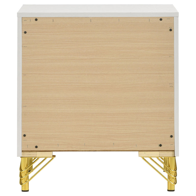 Chesney - 2 Drawer Nightstand With Trim, Bedroom Side Table - White