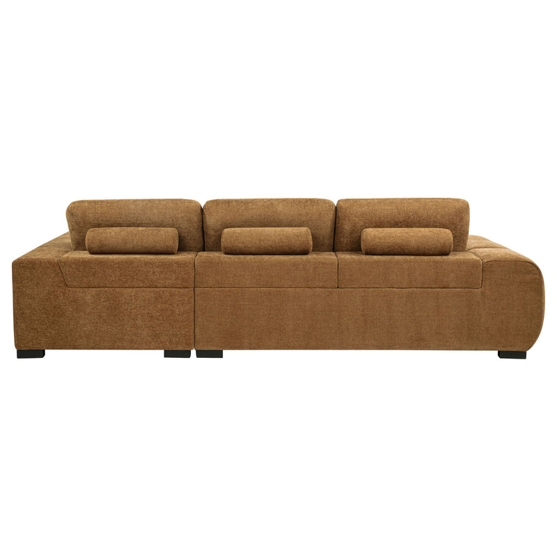 Plather - Sectional Sofa With Chaise - Amber