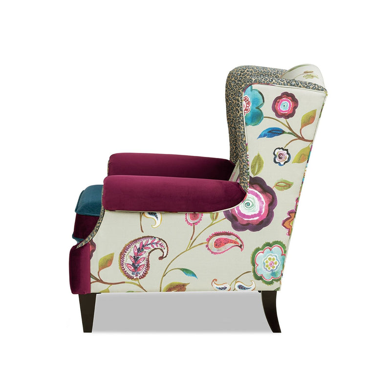 Anya - Wingback Accent Arm Chair - Blue