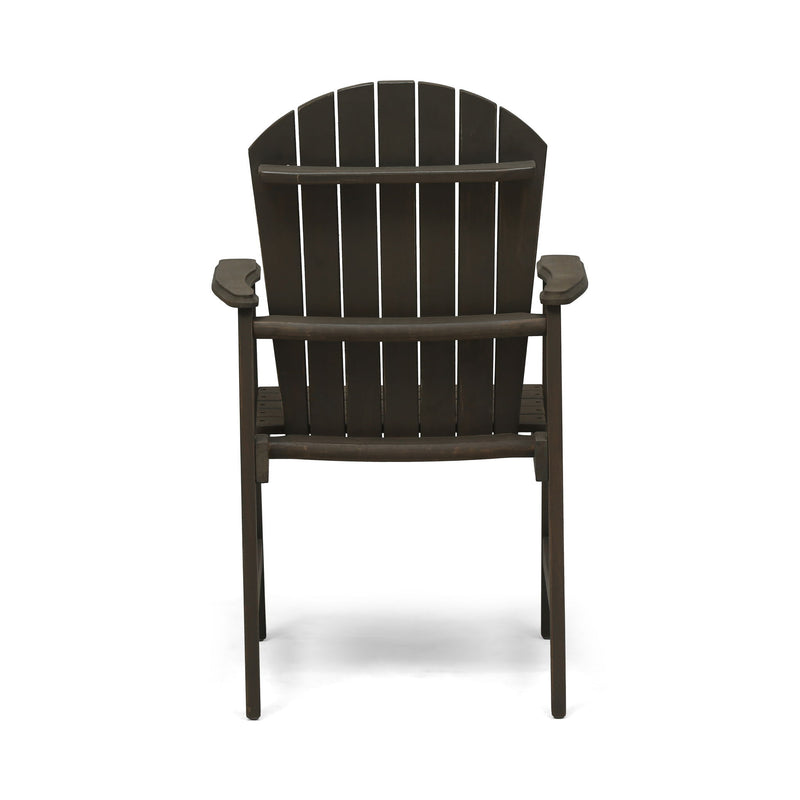 Outdoor Weather Resistant Acacia Wood Adirondack Dining Chairs (Set of 2)