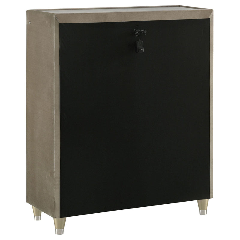 Lorient 5-drawer LED Chest of Drawers Ivory and Camel