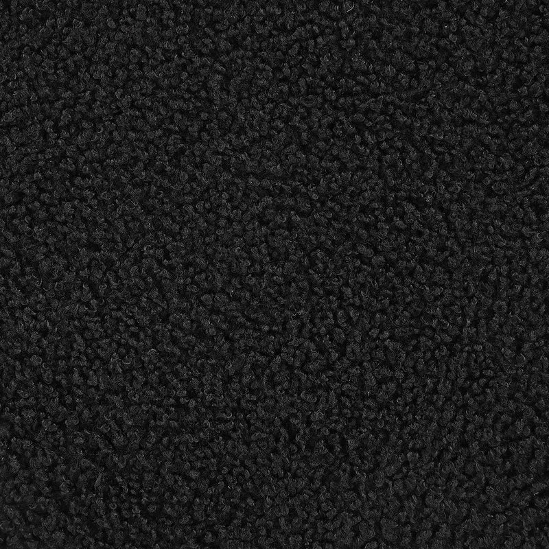 Valia Faux Sheepskin Upholstered Round Storage Ottoman Black