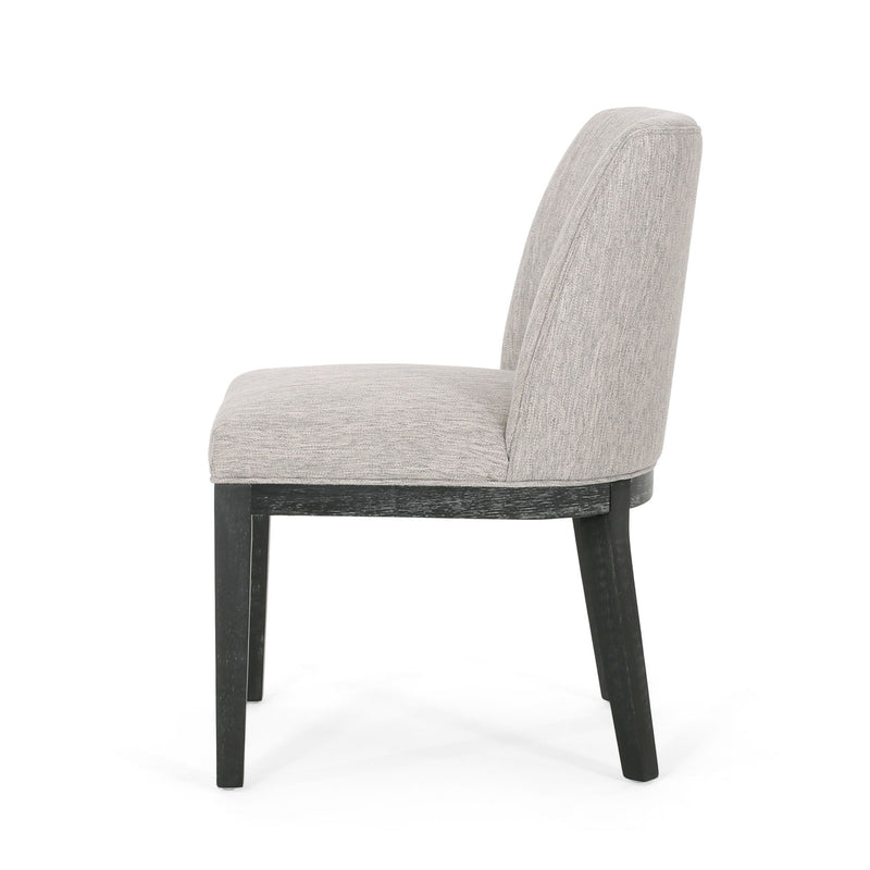 Modern Dining Chair With Durable Fabric Upholstery And Sturdy Wooden Frame (Set of 2)