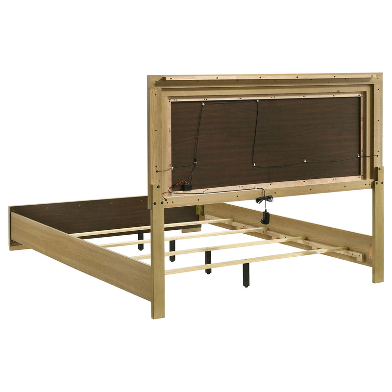 Lincoln - 4 Piece Queen Bedroom Set With LED Lighting - Natural
