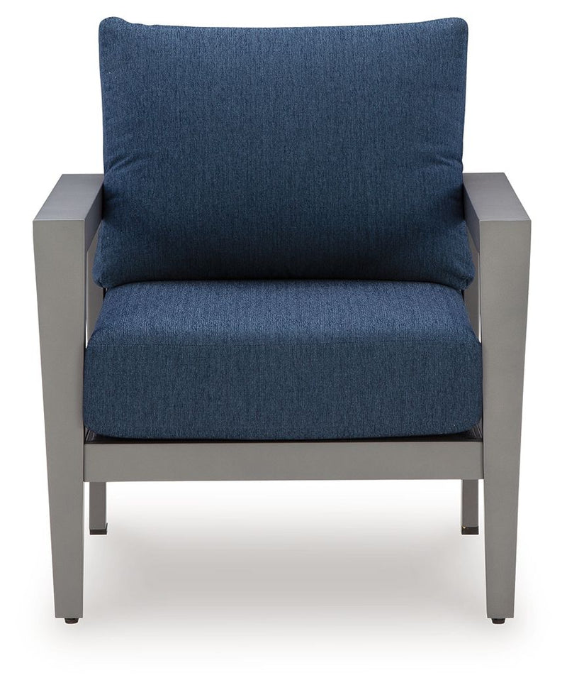 Gali - Sofa / Chairs / Table Set (Set of 4) - Gray / Blue