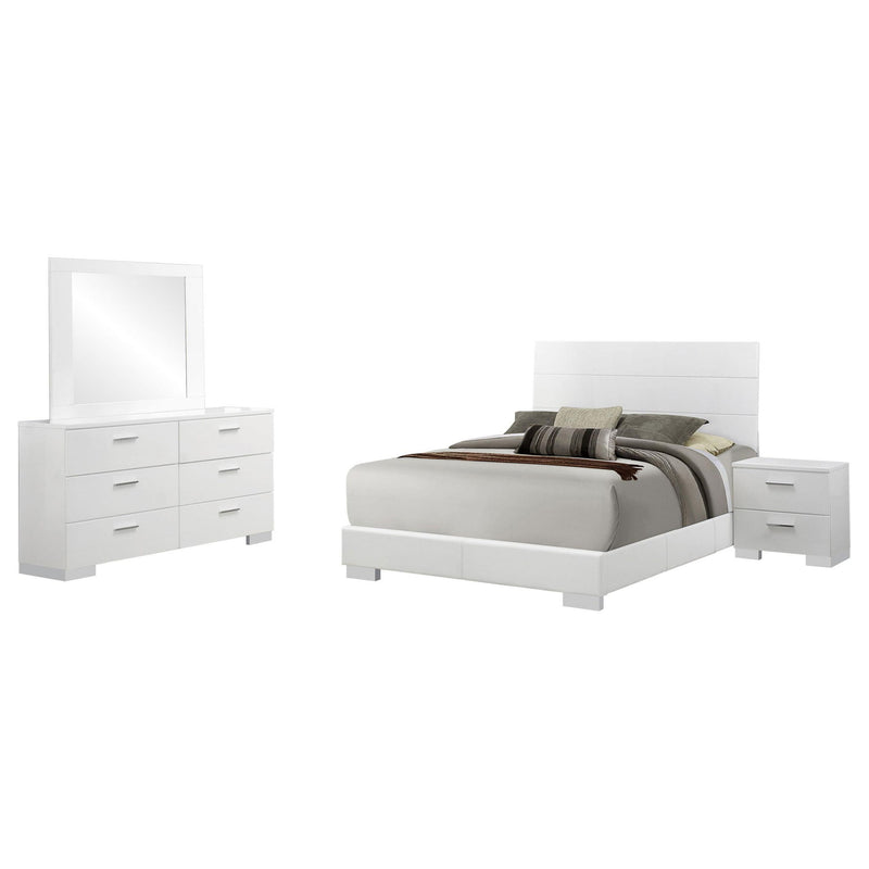 Felicity 4-piece Eastern King Bedroom Set White High Gloss