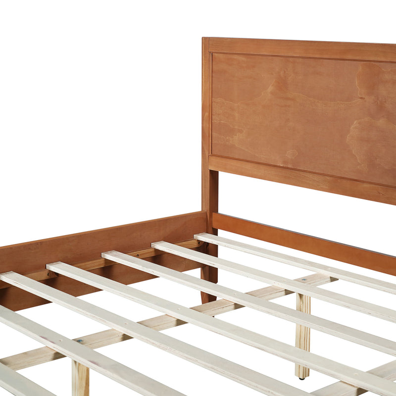 Classic Platform Bed Frame With Panel Headboard