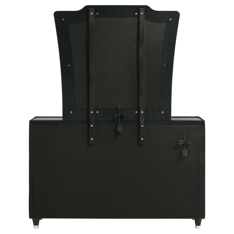 Mika - 8 Drawer LED Dresser With Mirror - Black