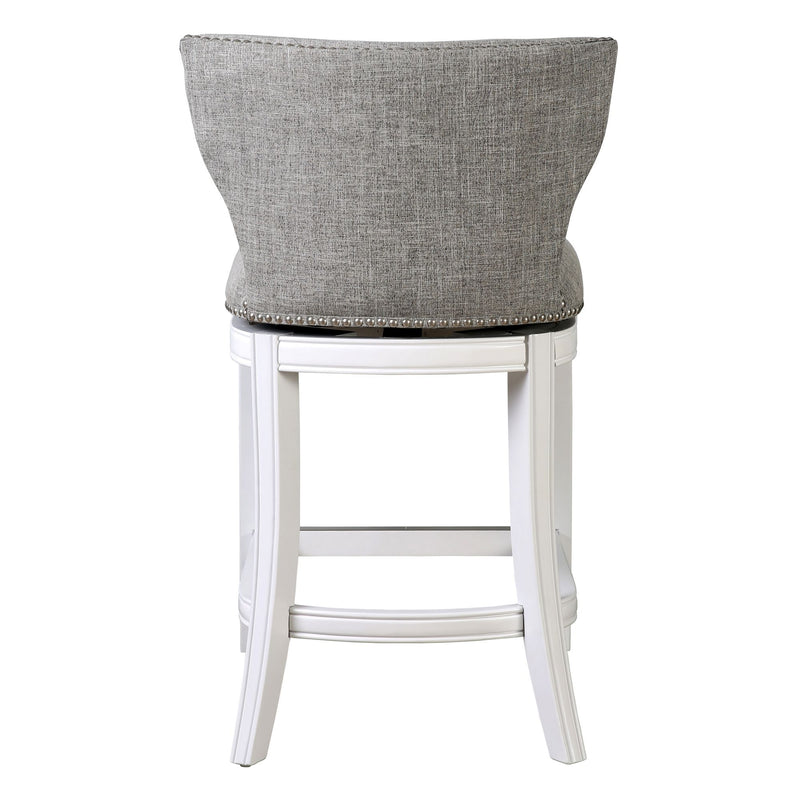 Upholstered Swivel Stool With Back
