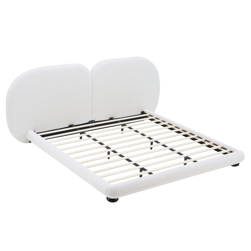 Upholstered Platform Bed With Split Headboard