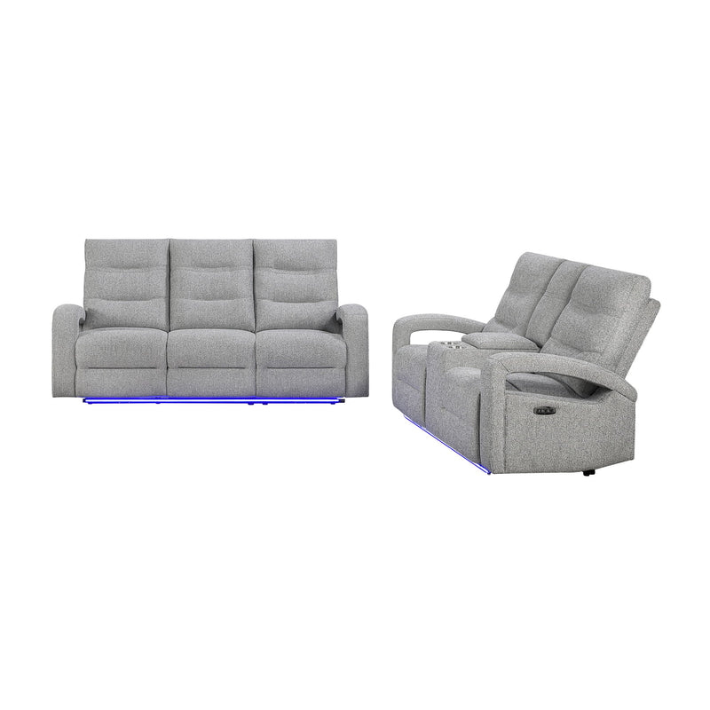 Isolde - Power Reclining Loveseat With LED Lighting - Gray