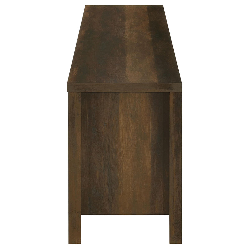 Carey 79-inch TV Stand Fireplace Media Console Dark Pine