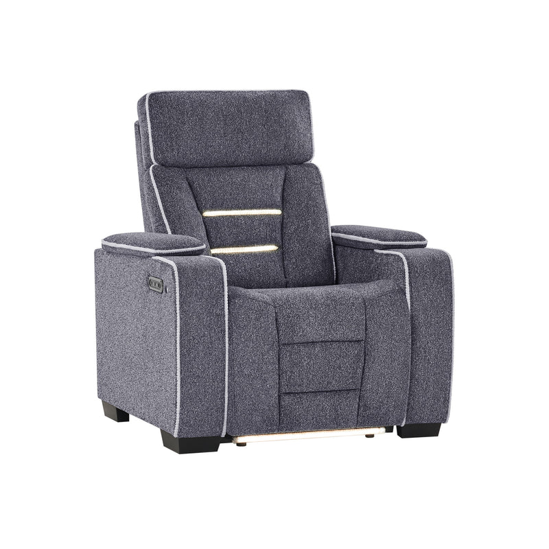 Austin - 3 Piece Reclining Sofa And Loveseat With Storage Arms - Gray