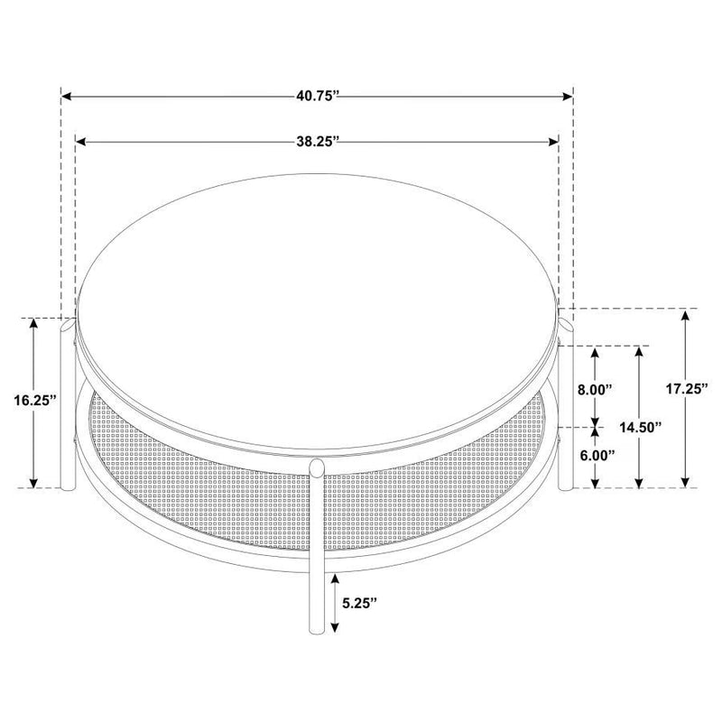 Arini - Round Coffee Table With Storage Shelf