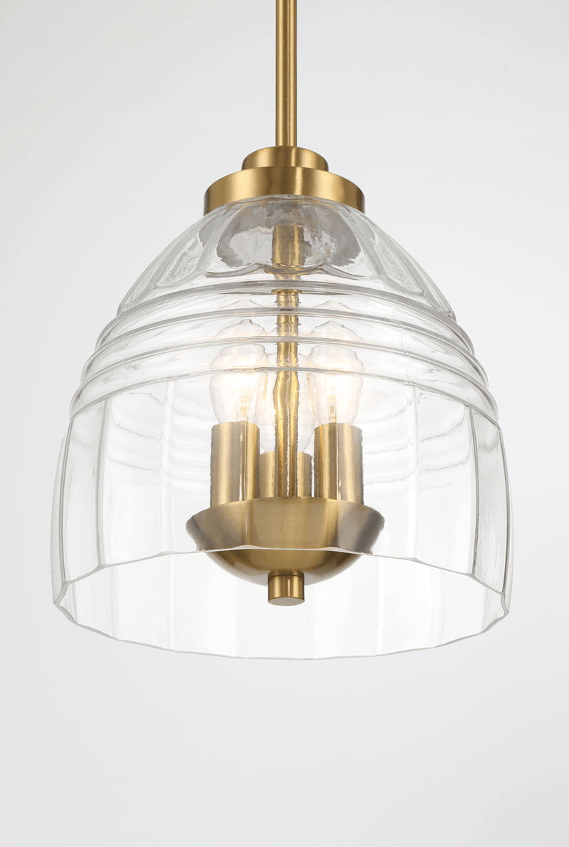 Ember - 3 Candle Lights Chain Pendant - Clear / Gold