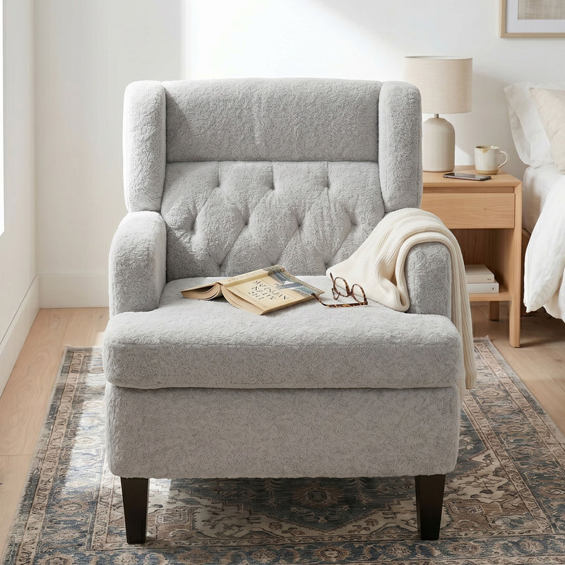 Modern Tufted Upholstered Accent Chair For Living Room
