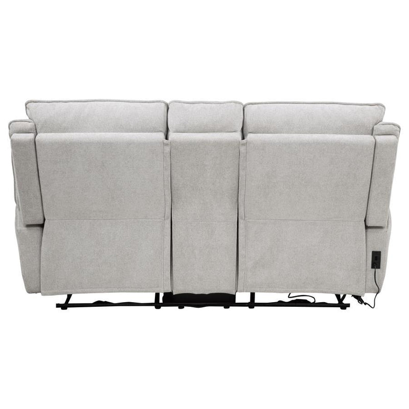 Sylmar - Chenille Upholstered Power Reclining Loveseat - Dove Gray