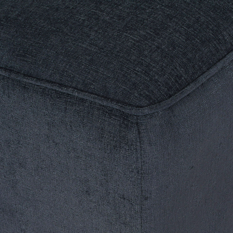 Upholstered Chaise Lounge & Scroll Arms, Turned Legs And 2 Pillows - Charcoal