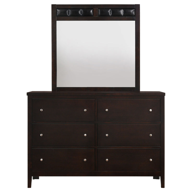 Lakewood - 6 Drawer Dresser With Mirror - Cappuccino