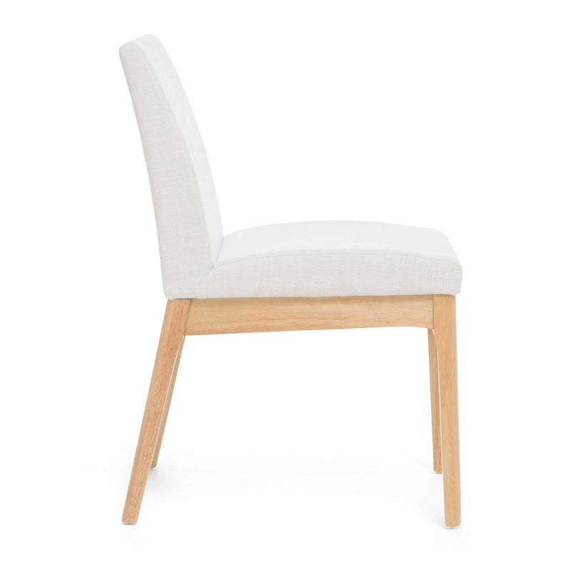 Contemporary Dining Chair (Set of 2) With Upholstered Legs - Light Beige
