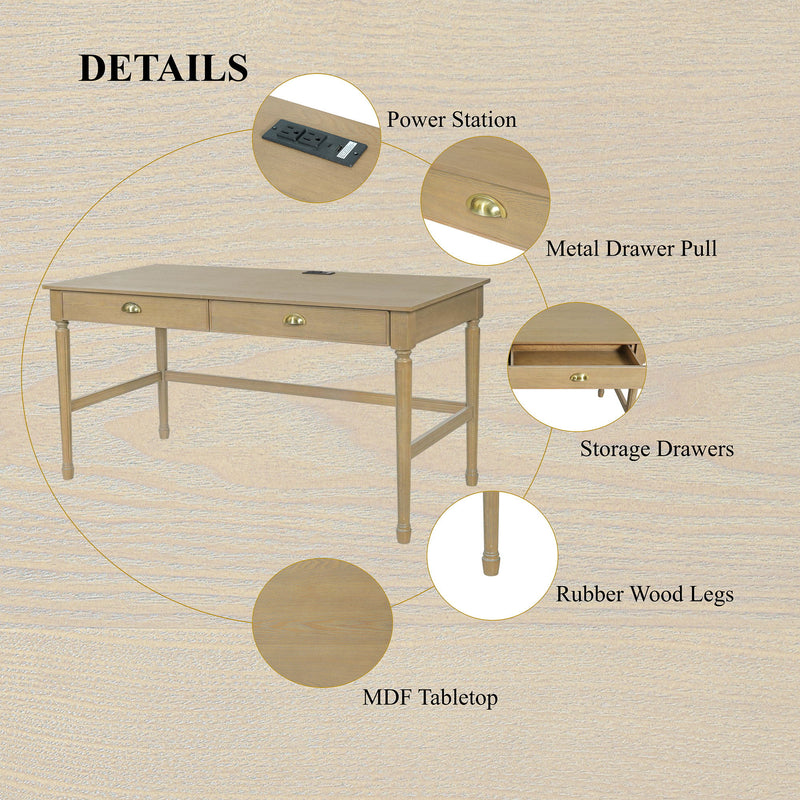 Modern Writing Desk With Drawers For Home Office