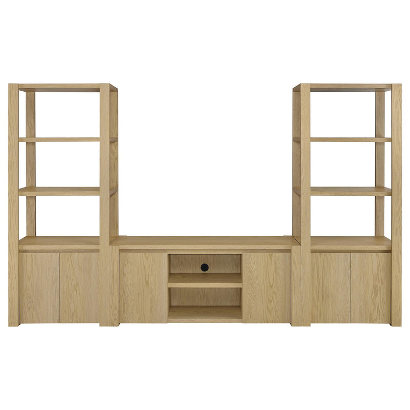 Laurelton 3-shelf Media Tower Tall Pier Cabinet Light Oak