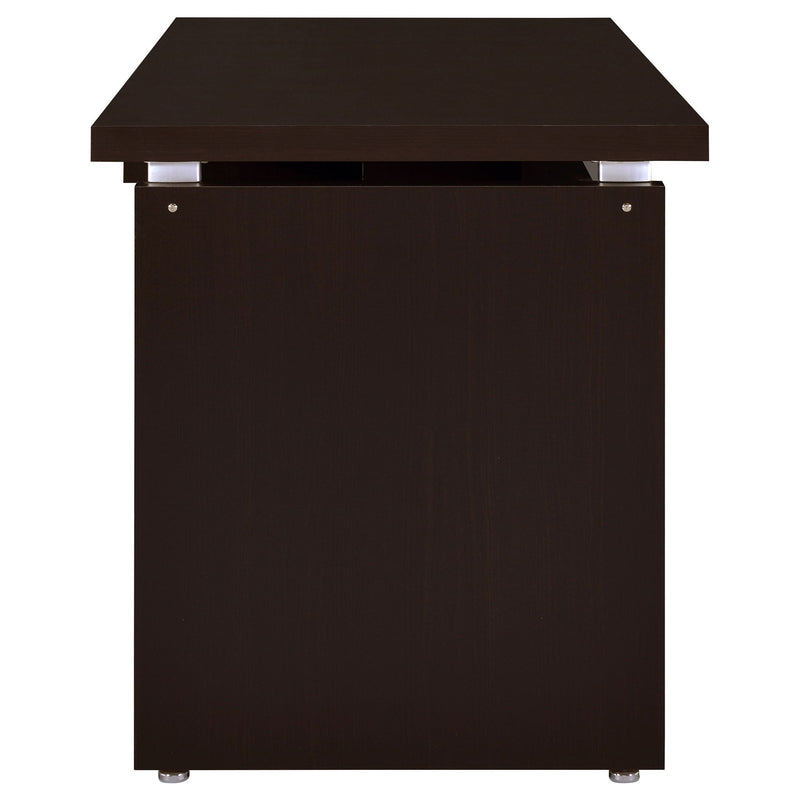 Ulloa - L Shaped Office Desk With Slide Out Keyboard Tray And Storage Drawers - Cappuccino