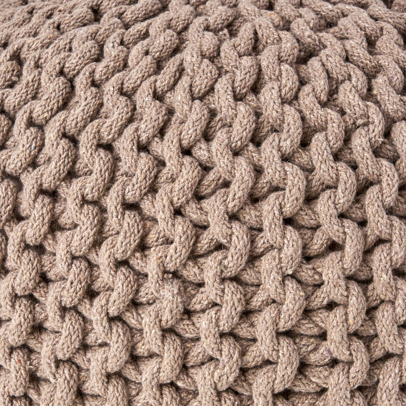 Moro - Knitted Round Pouf With Pumpkin Shape