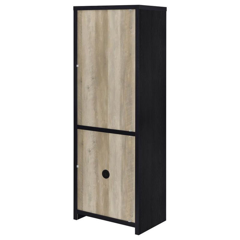 Denison - 67" 2-Door Media Tower Storage Cabinet - Black