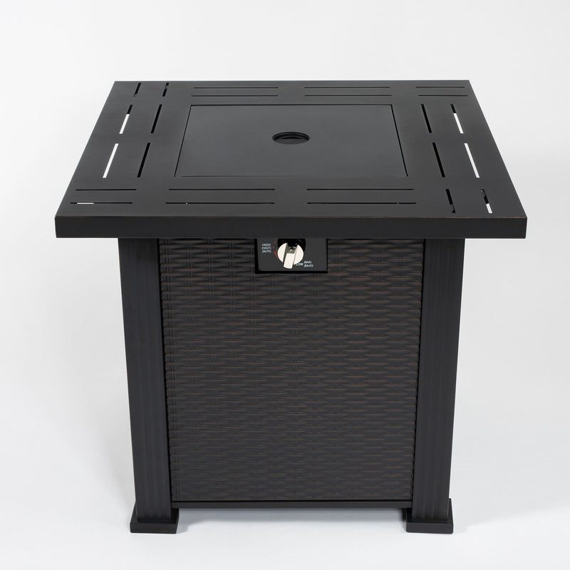 Square Fire Pit Table - Brown