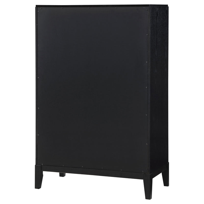 Mason - 5 Drawer Chest With Fluted Design - Black