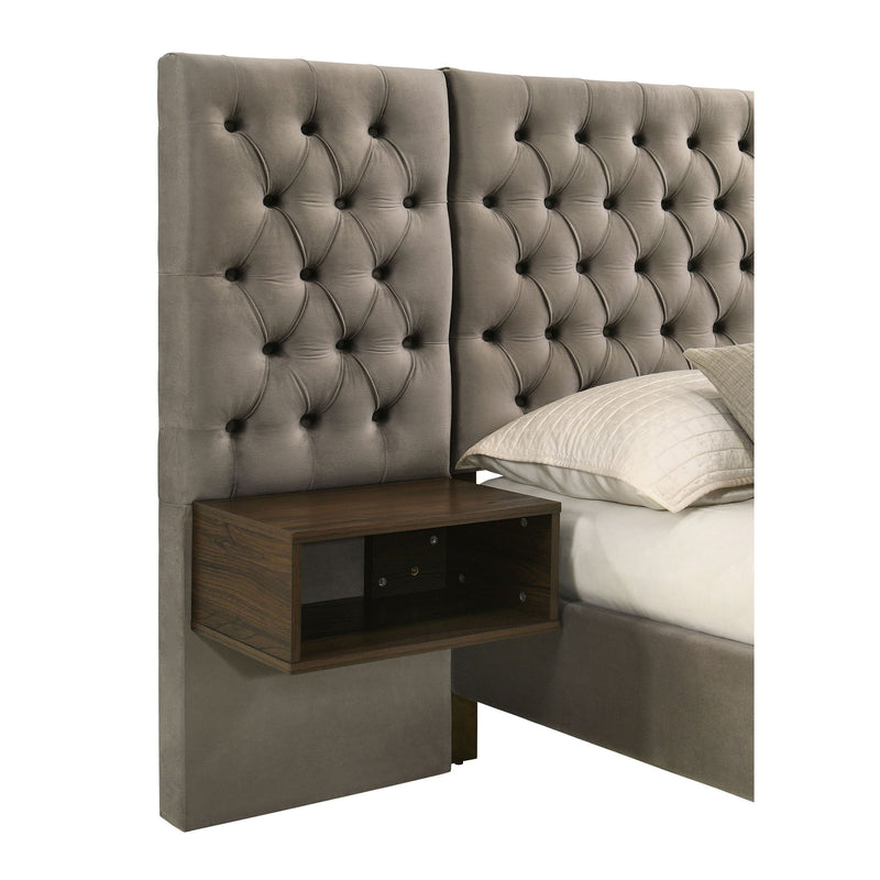 Kiah - Queen Wall Panel Bed With Floating Nightstands - Light Brown