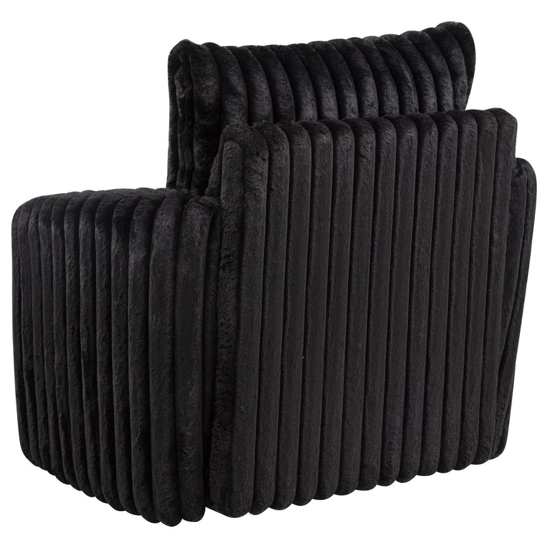 Sarco Corduroy Upholstered Swivel Accent Arm Chair Black