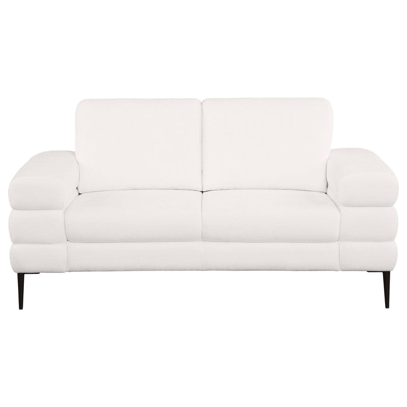 Jessel Chenille Upholstered Track Arm Loveseat Ivory