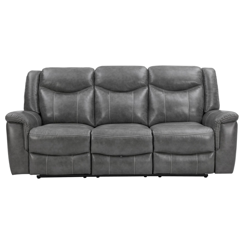 Conrad 2-piece Upholstered Padded Arm Motion Sofa Set Grey