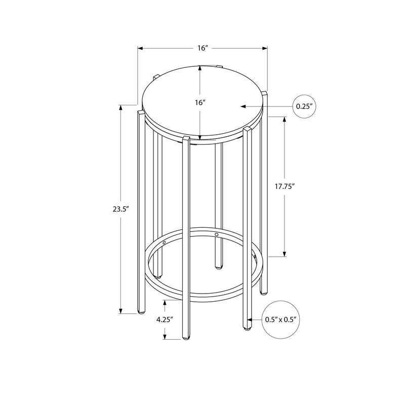 Round Accent Table For Living Room - Black