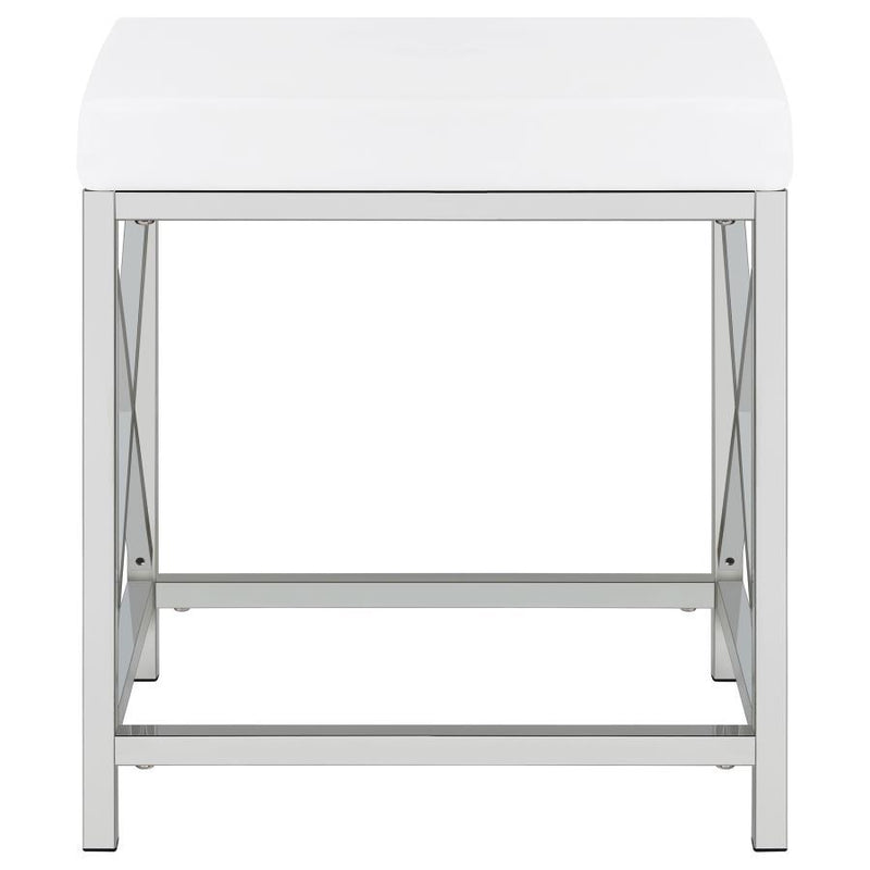 Eliza - Vanity Set With Lighting & Stool - White And Chrome