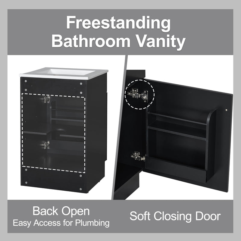 Bathroom Vanity With Sink, Cabinet With Adjustable Shelf