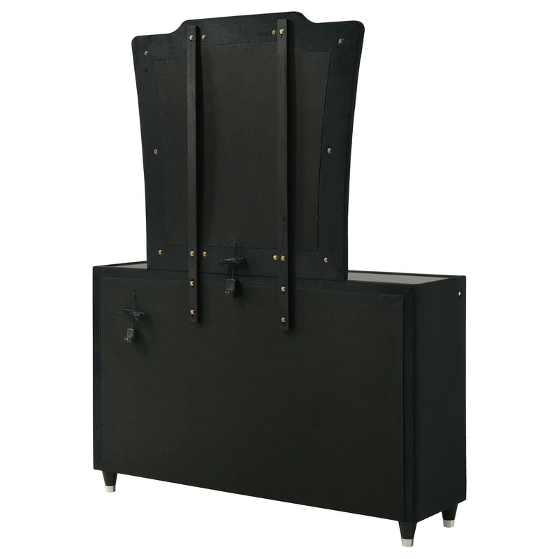 Lorient 8-drawer LED Dresser with Mirror Black