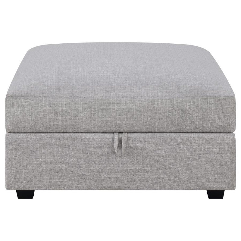 Cambria - Square Upholstered Storage Ottoman - Gray
