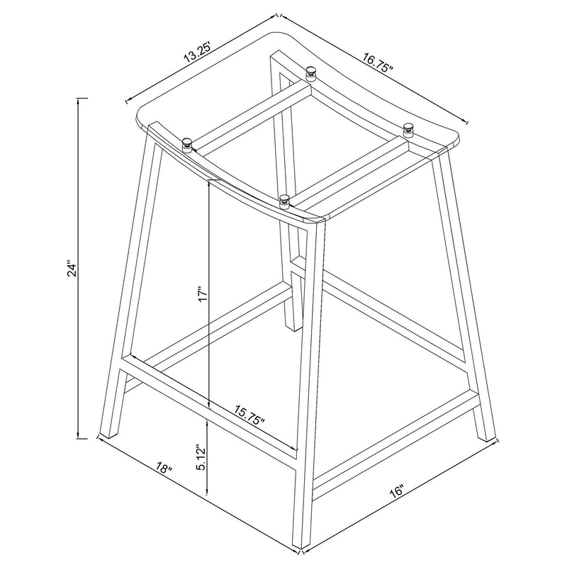 Staten - Backless Counter Stool (Set of 2) - Chrome