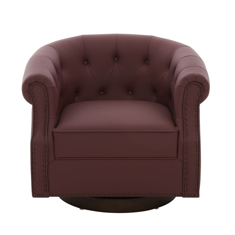 360° Swivel Accent Chair With Curved Back