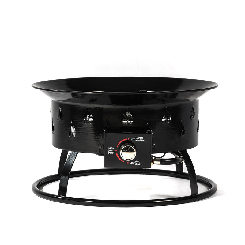 Propane Gas Fire Pit Table, 50000 Btu Round For Outside Patio - Black